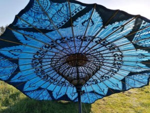 blue bagan umbrella