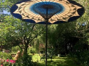 eight foot large umbrella misty blue 2