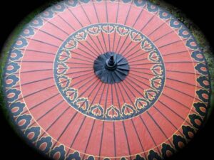 eight foot large umbrella red flame 1