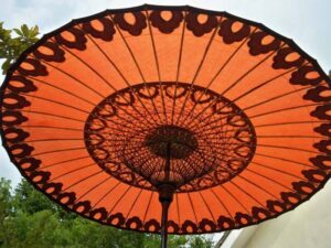 eight foot large umbrella red flame 2