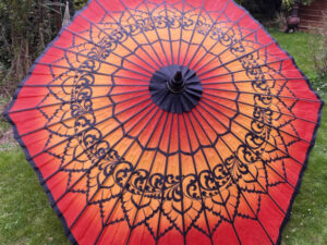 hexagonal umbrella norfolk dawn outdoor garden parasol with fringes