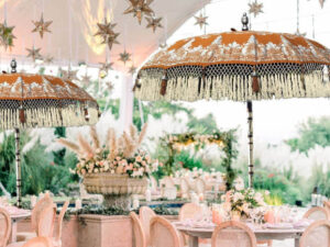 mustard coloured garden parasol