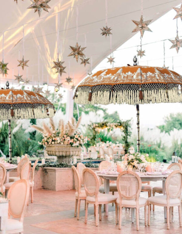 mustard coloured garden parasol