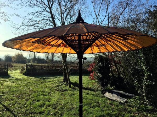 painted flowers garden umbrella