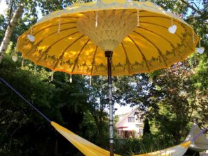 paradise island collection oriental umbrella buttercup yellow 2