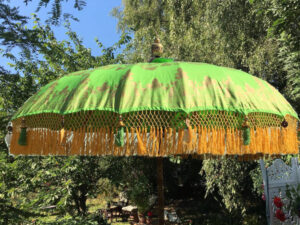 yellow and green parasol for designer gardens