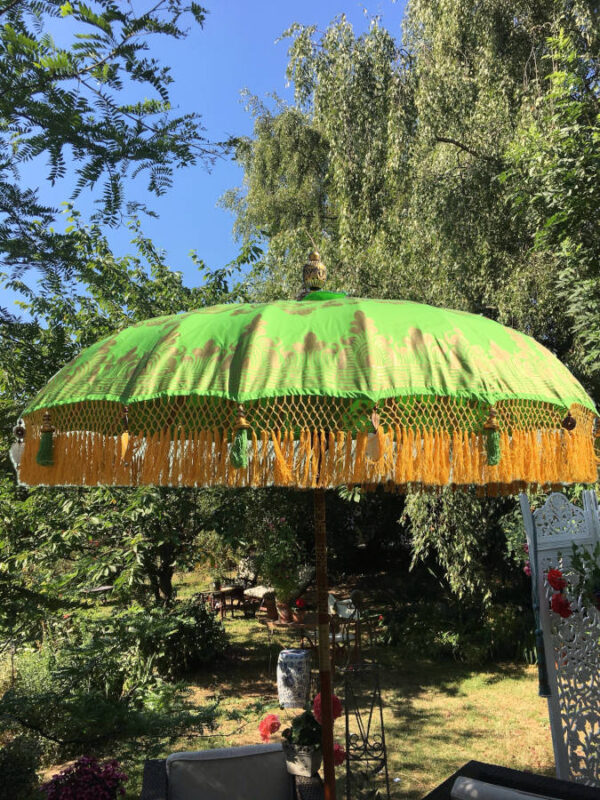 yellow and green parasol for designer gardens