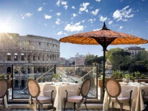 yellow exotic parasol in rome