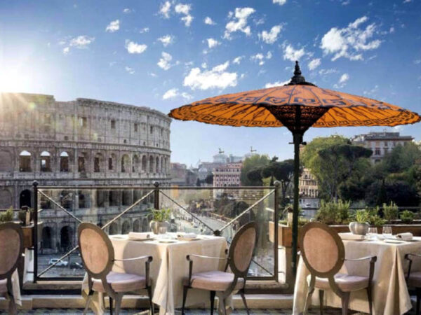 yellow exotic parasol in rome