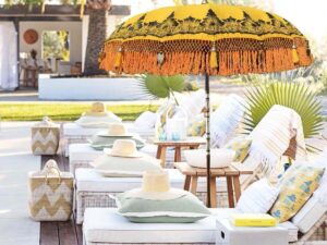 yellow patio parasol