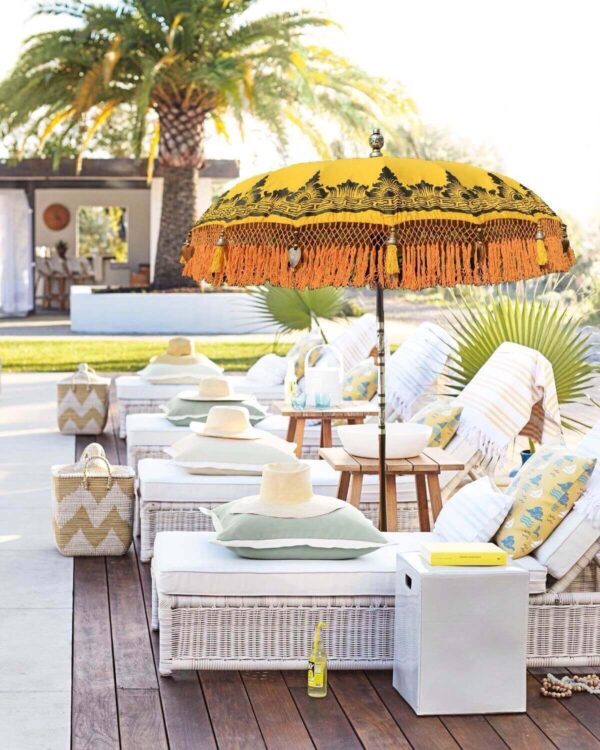 yellow patio parasol