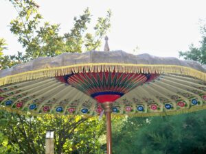 Yellow hand painted parasol