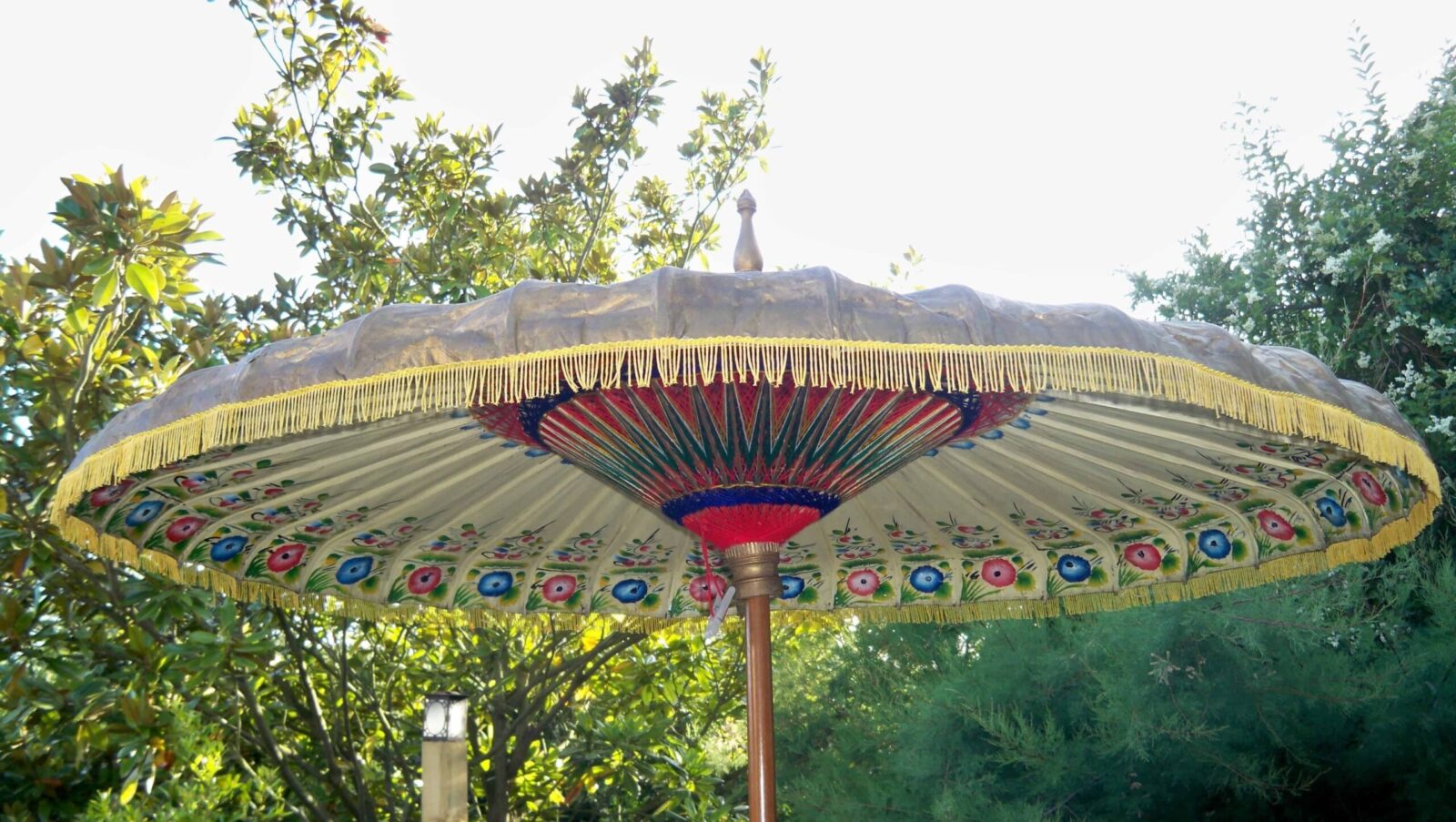 Yellow hand painted parasol