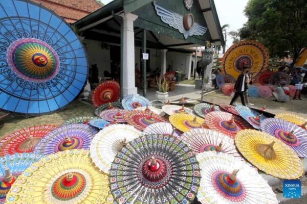 hand painted garden umbrellas