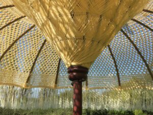 woven lacey yellow parasol