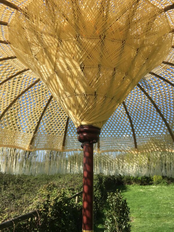 woven lacey yellow parasol