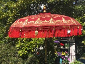 Red bali umbrella