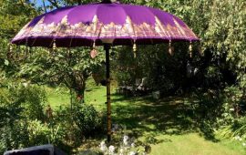 purple sun umbrellas
